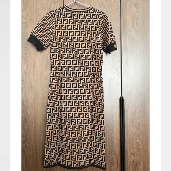 Fendi Brown Forever-FF Knit Dress Throw It On Turn It Up - Picture 3 of 8